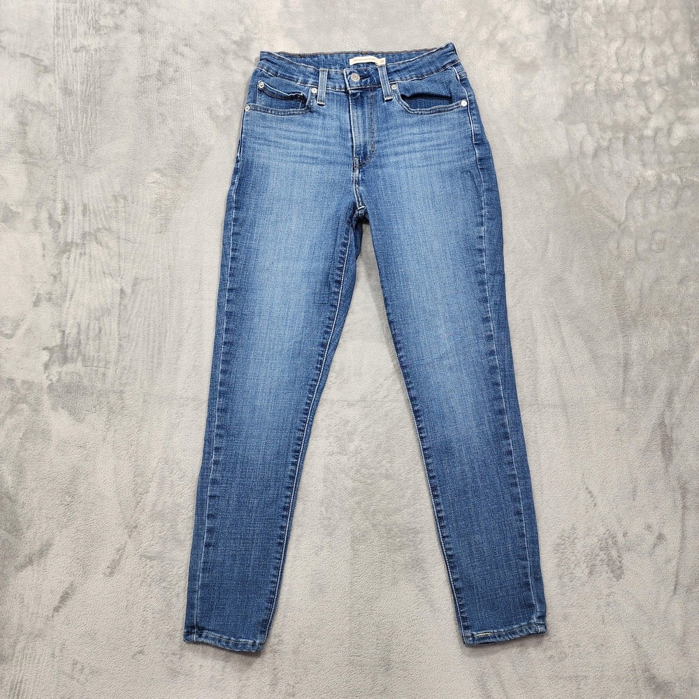 Levi's‎ Jeans Womens 28 Blue High Rise 721 Skinny Slim Stretch Medium Wash Denim